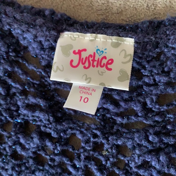 Justice Short Sleeve Crochet Cardigan Sweater a size 10 - Picture 2 of 5